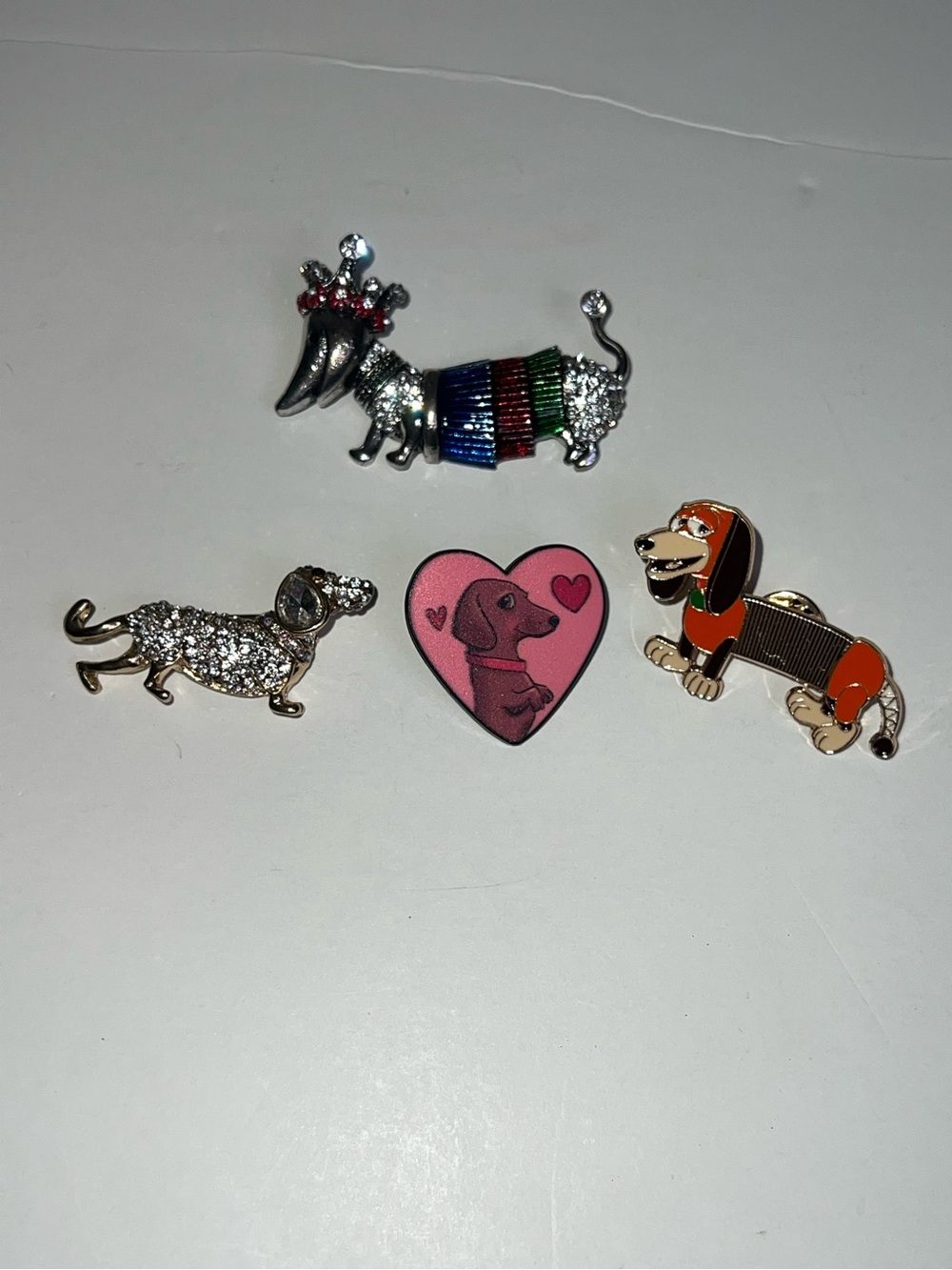 Assorted Dachshund Brooches/Pins Lot Of 4